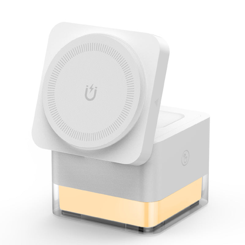 Arenzza 3-in-1 foldable magnetic wireless charging station for smartphones, smartwatch, and wireless earbuds on a sleek surface.