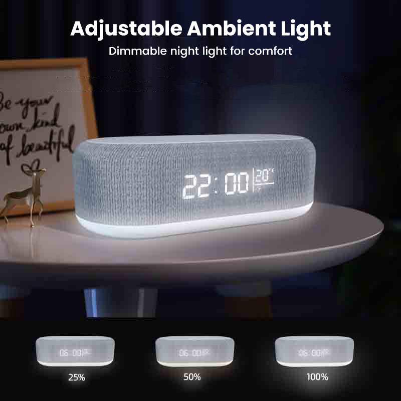 Arenzza 6-in-1 wireless charging station for smartphones, smartwatches, and earbuds on a sleek black surface.