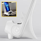 Arenzza Mini Chair Phone Holder with wireless charger, adjustable angles, compact design, suitable for desk, car, or home use.