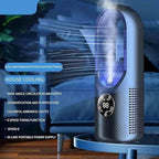 Arenzza 6-speed bladeless electric fan with integrated light, modern compact design, suitable for home or office use.