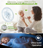Arenzza 2-in-1 mute adjustable fan with light and remote control, featuring modern electronic design with controls on the unit.