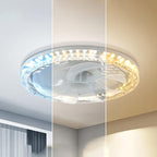 Arenzza 2-in-1 mute adjustable fan with light, remote control, compact electronic device for cooling and illumination.