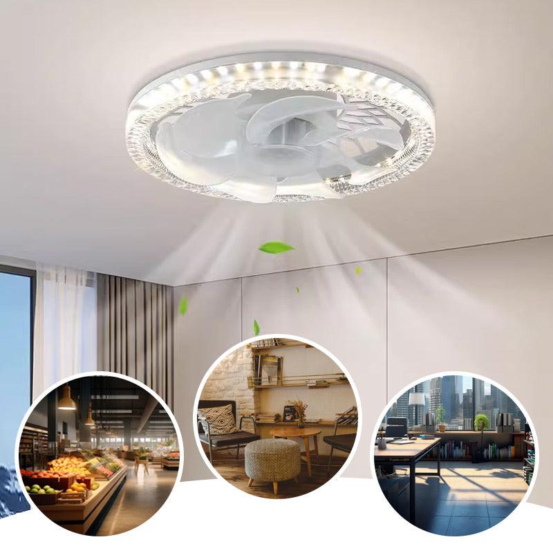 Arenzza 2-in-1 mute adjustable fan with integrated light and remote control, suitable for home or office use.