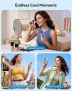 Arenzza Turbo Handheld Fan with LED display, 16900 RPM, 6 speeds, compact electronics and accessories for cooling.