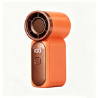 Arenzza Turbo Handheld Fan with LED display, 6 speeds, and sleek design, ideal for portable cooling and electronic accessories.