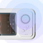 Arenzza waterproof phone case with built-in Bluetooth speaker showing the black case and speaker grill on a white background.