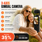 Arenzza pocket camera with flip-up display, perfect for selfies and instant sharing, showcased on a plain background.