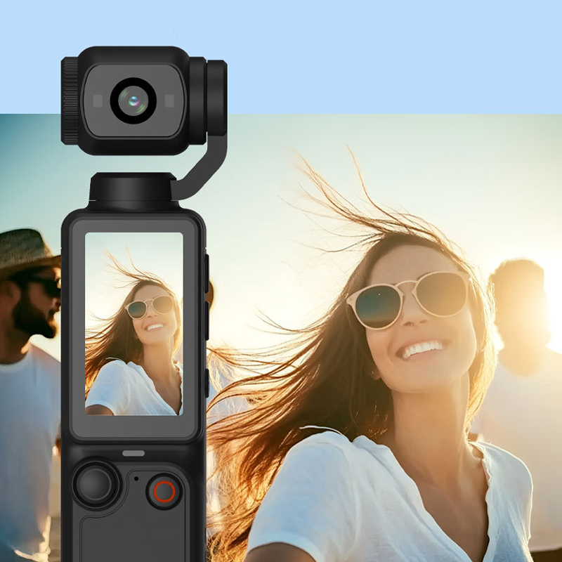 Arenzza pocket camera with flip-up display for selfies, compact electronics and accessories, perfect for instant sharing.