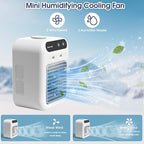 Arenzza mini portable air conditioner with cooling and humidification functions, compact electronic device for personal comfort.