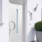 Arenzza infrared motion sensor alarm with two remote controls, electronic security device for detecting movement.