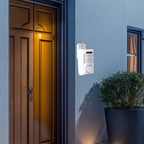 Arenzza infrared motion sensor alarm with two remote controls, compact electronic security device for home safety.