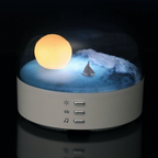 Arenzza Moon Sea Landscape LED night light speaker with electronic design, featuring a scenic moon and ocean scene in soft light.