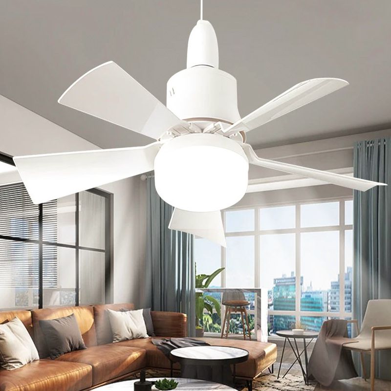 Arenzza 2-in-1 portable ceiling fan and light with remote control, compact electronic device with fan blades and light fixture.
