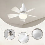 Arenzza 2-in-1 portable ceiling fan and light with remote control, compact electronic device with adjustable fan blades and LED light.