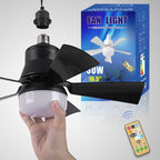 Arenzza 2-in-1 portable ceiling fan and light with remote control, compact electronic device with fan blades and LED light.