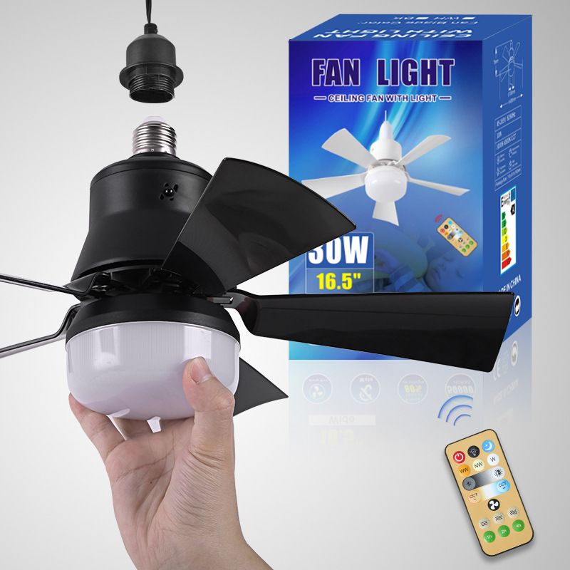 Arenzza 2-in-1 portable ceiling fan and light with remote control, compact electronic device with fan blades and LED light.