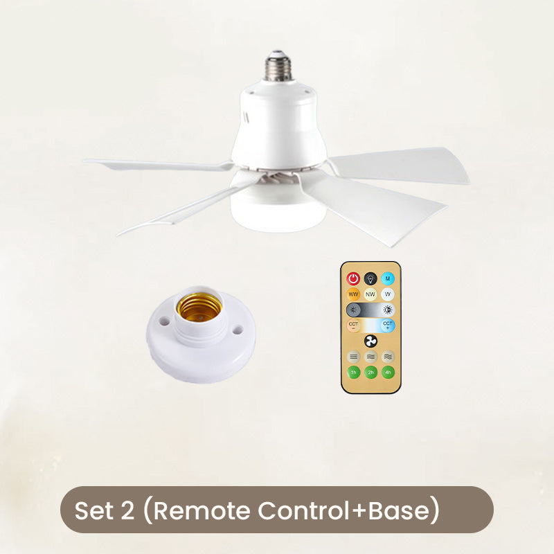 Arenzza 2-in-1 portable ceiling fan with light, remote control, compact design, and modern white finish for versatile home use.
