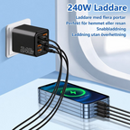 Arenzza Universal GaN 8-Port Fast Wall Charger with multiple USB ports and compact design, suitable for charging multiple devices.