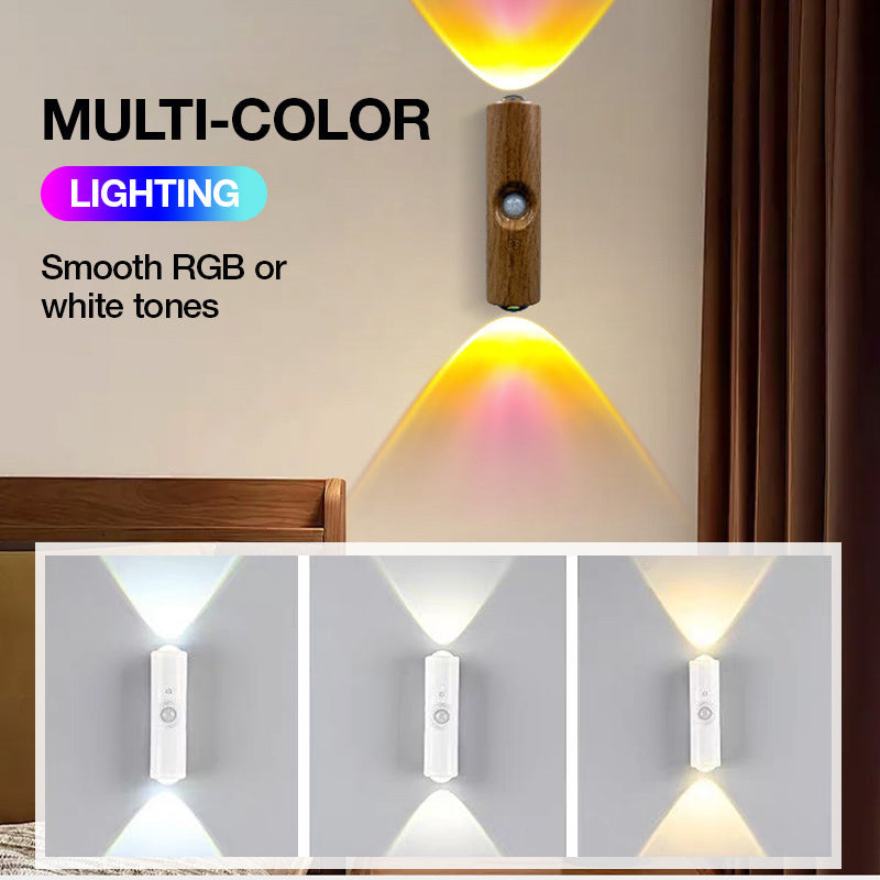 Arenzza smart sensor mood light in black, showing adjustable brightness and color options in a modern home setting.