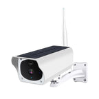 Arenzza wireless solar-powered HD camera with sleek black design, showcasing outdoor security camera with solar panel attachment.