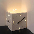 Aarenza 2026 automatic induction 3D double-sided corner wall clock showing modern digital display and sleek design