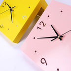 Arenzza 3D double-sided corner wall clock with automatic induction, modern electronics design, mounted on a wall.