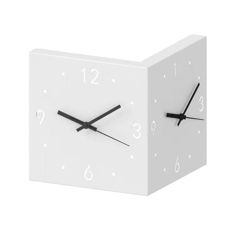 Arenzza 3D double-sided wall clock with automatic induction, modern design, and corner placement for stylish electronic decor.