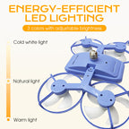 Arenzza 3-speed E27 drone model fan light with remote control, featuring a modern design and adjustable fan blades.