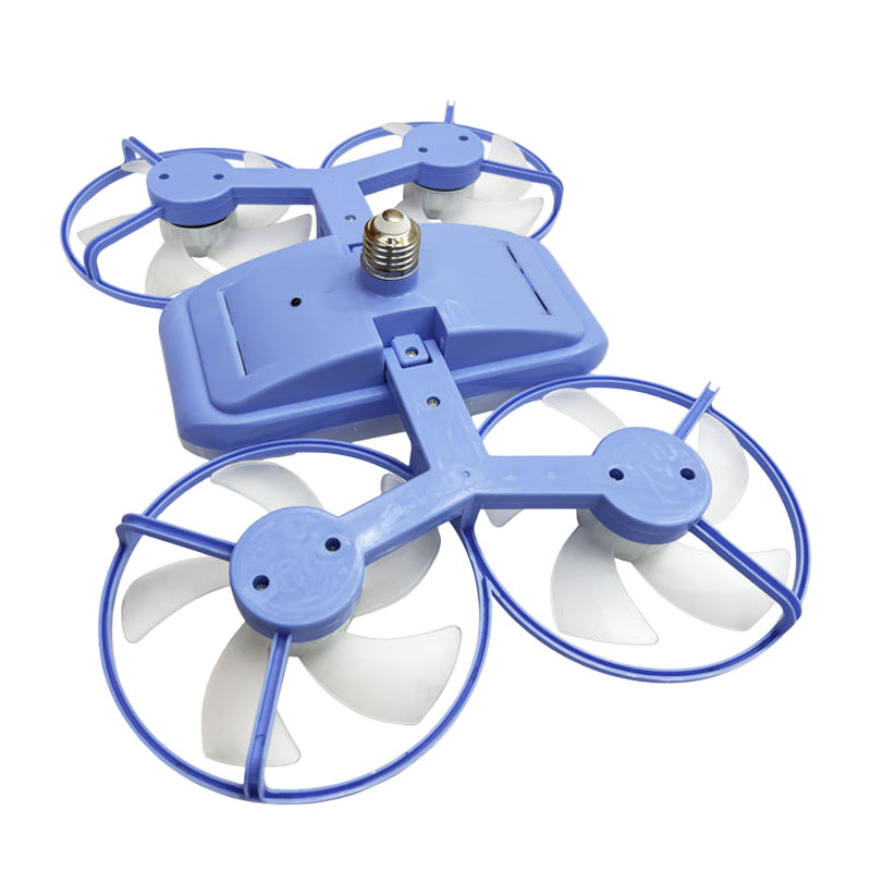 Arenzza 3-speed E27 drone model fan light with remote control, shown with modern design and adjustable fan blades and light.