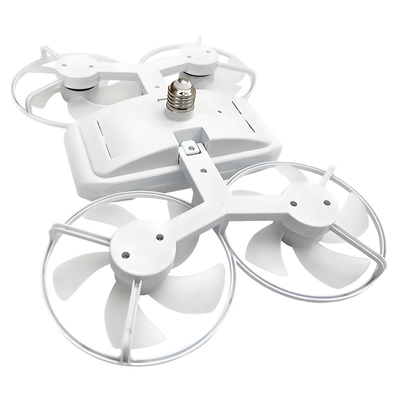 Arenzza 3-speed E27 drone model fan light with remote control, showcasing a modern electronic fan with remote in a home setting.