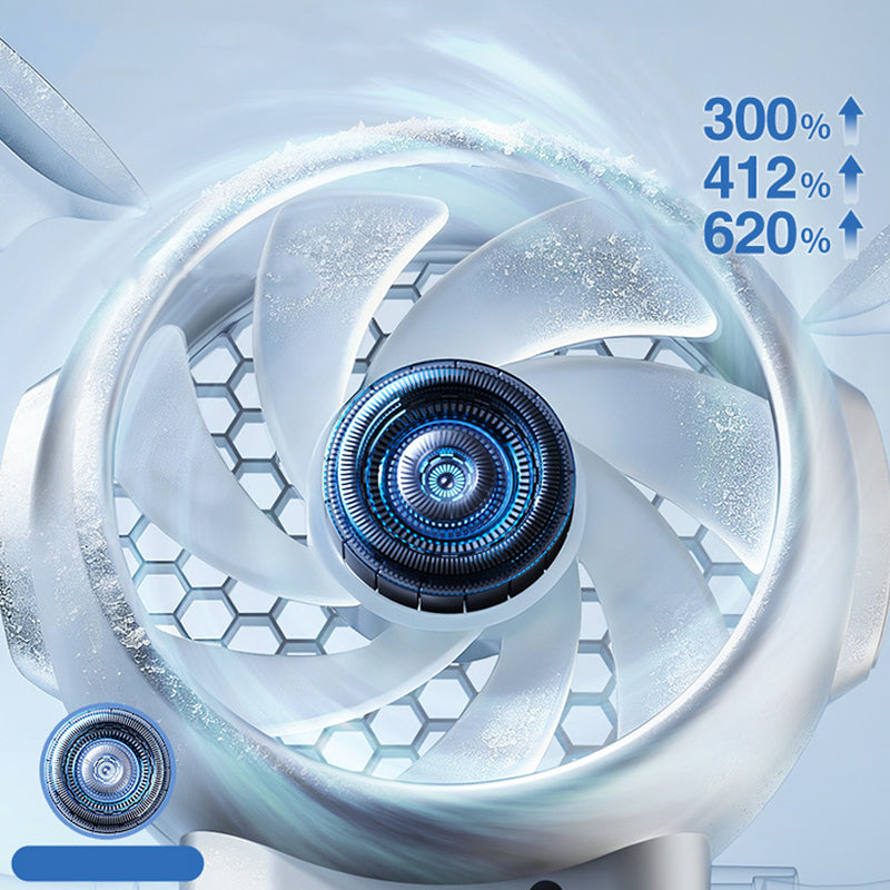 Arenzza multi-functional robot fan with suction cups, compact electronic device for cooling and air circulation.