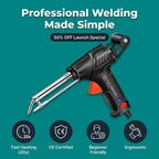 Arenzza EasyWeld professional welding and cutting machine with a sleek design, showcasing its compact, portable construction.