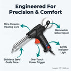 Arenzza EasyWeld™ professional welding and cutting tool with four benefit callouts and arrow graphics highlighting features.