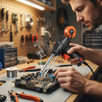 A group of professionals using Arenzza EasyWeld™ welding and cutting tools in a workshop setting, demonstrating industrial equipment in action.