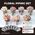 Arenzza Pastry Nozzles set with piping bags for cake decorating, featuring various tips for creating beautiful surprise cakes.