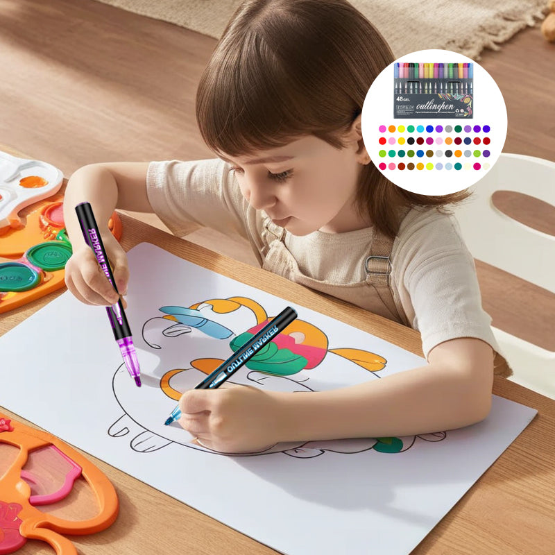 Arenzza Coloring Lightstick Graffiti highlighter pens set with vibrant colors and graffiti design for creative arts and crafts.