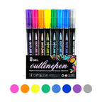 Arenzza double outline glitter coloring pen set with vibrant pens in a gift box, perfect for arts and crafts or gift ideas.