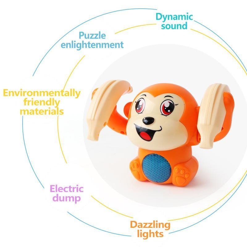 Arenzza Tumble Monkey Toy with voice control and musical features, colorful plush toy designed for kids' gifts and toys.