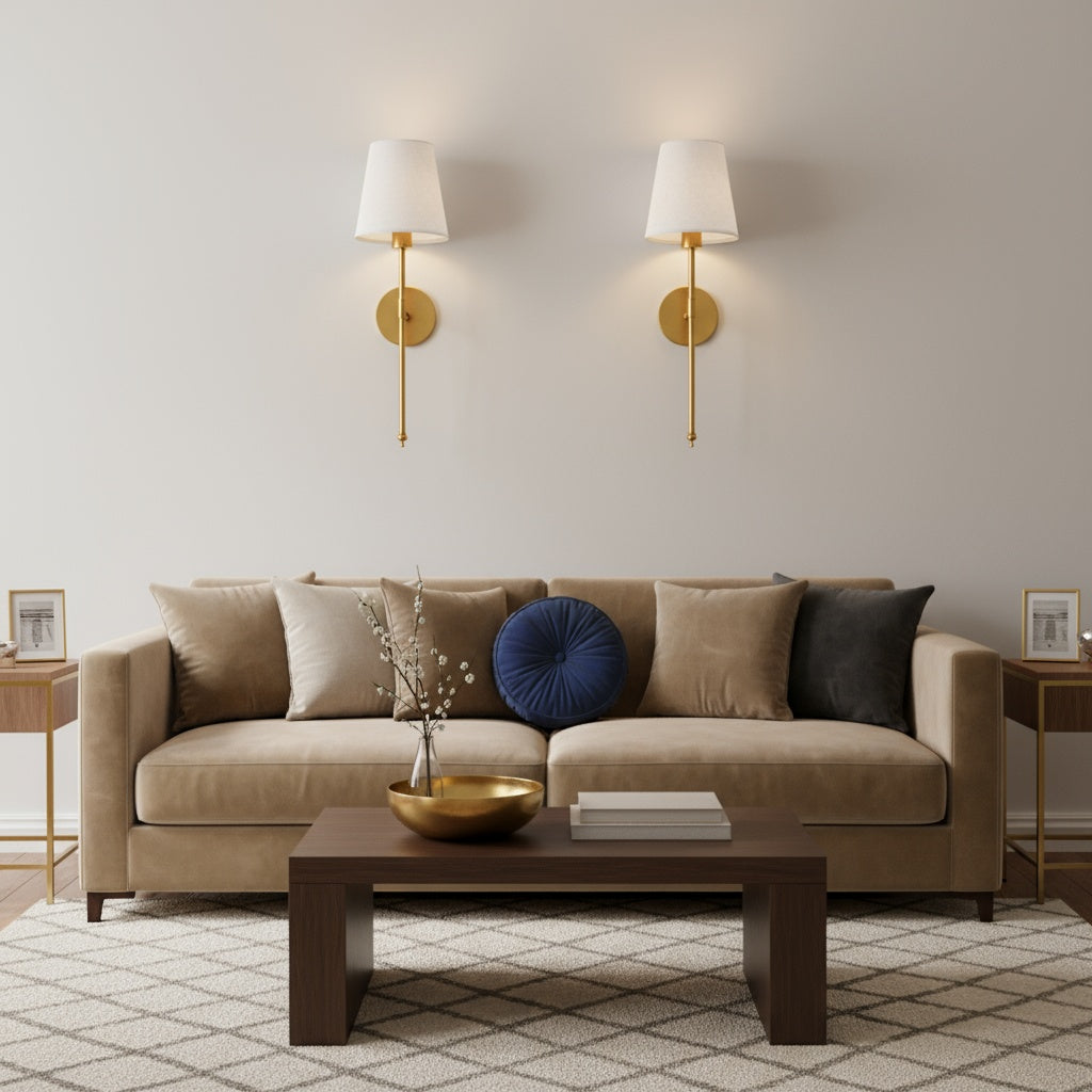 Arenzza elegant wireless wall sconces with modern design, showcasing tool-free installation on a sleek wall.