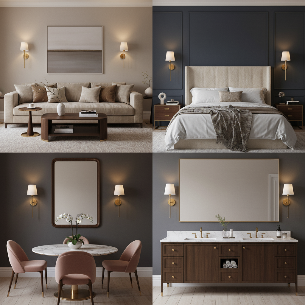 Arenzza elegant wireless wall sconces with sleek design, showcasing tool-free installation and soft ambient lighting.