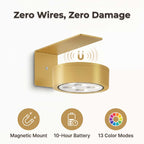 Aarenza SmartGlow™ wireless mood lighting panel illuminating a wall with colorful, ambient LED light for stylish wall decor.