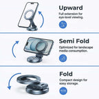 Arenzza foldable magnetic phone mount attached to a car dashboard, holding a smartphone securely for hands-free driving.