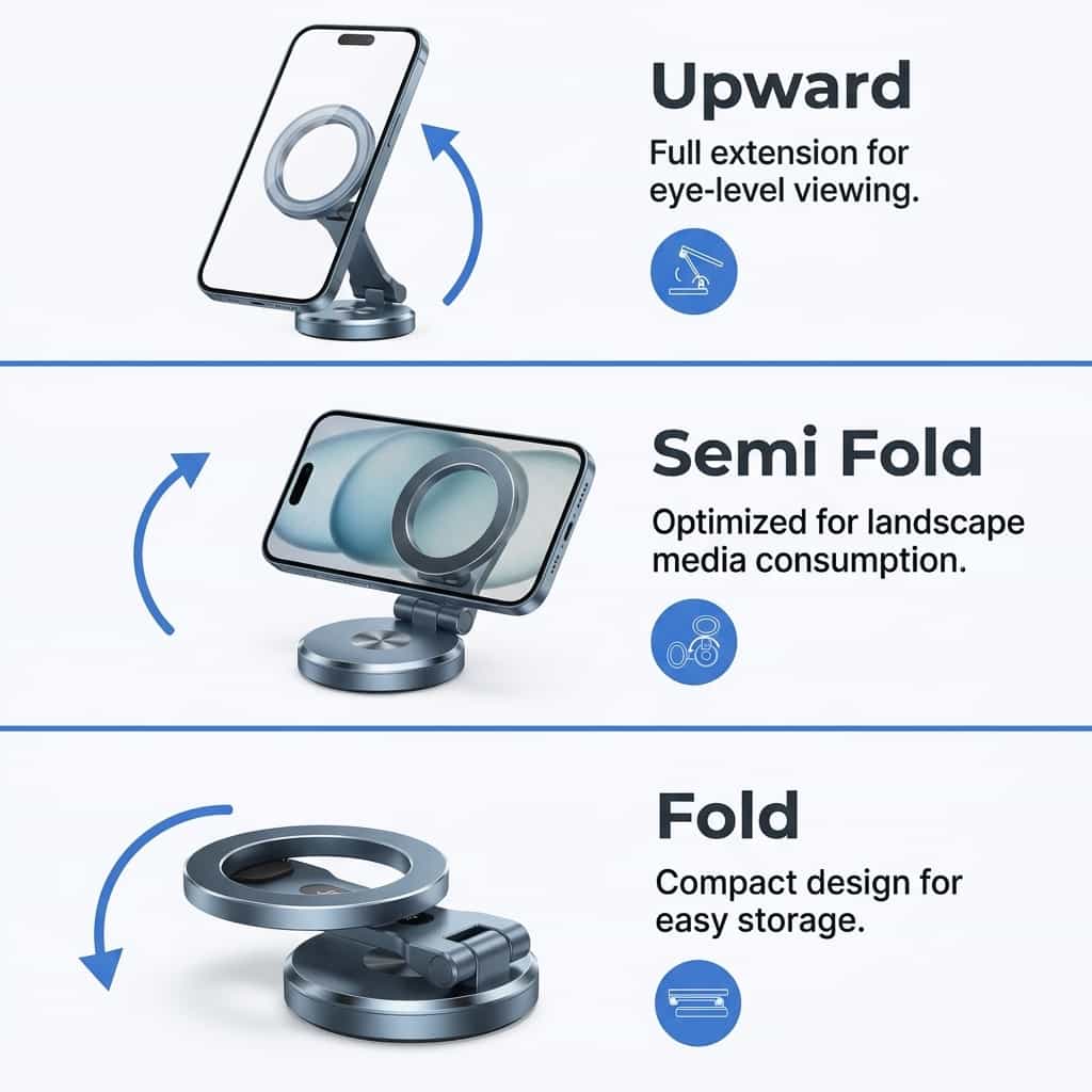Arenzza foldable magnetic phone mount attached to a car dashboard, holding a smartphone securely for hands-free driving.