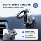 Arenzza foldable magnetic phone mount for hands-free driving, showing the compact design and secure magnetic holder on a car dashboard.