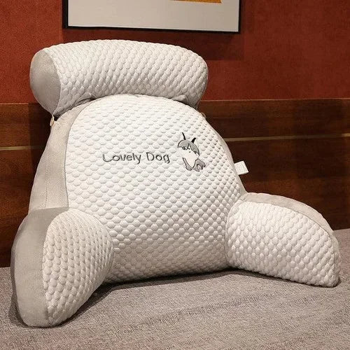 Aarenza BackWell ergonomic reading pillow with supportive backrest and armrests, designed for comfortable reading and relaxation.