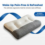 Arenzza ergonomic relief pillow designed to support neck and shoulders, reducing pain and enhancing comfort during rest.