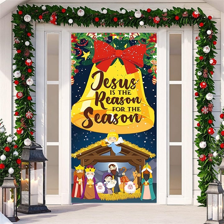 Aarenza Christmas 2025 front door decoration with festive holiday ornaments and greenery for seasonal home decor.