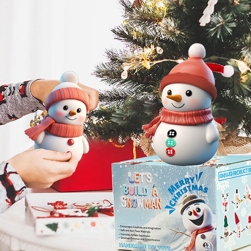 Arenzza DIY Christmas snowman craft set for kids with colorful accessories and materials to create a festive holiday snowman.