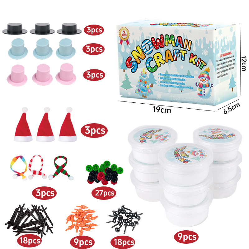 Aarenza DIY Christmas snowman craft set for kids, featuring colorful materials to create a unique holiday snowman ornament.