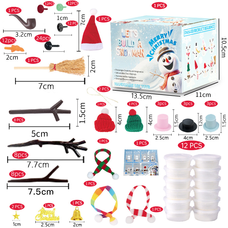 Aarenzza DIY Christmas snowman craft set for kids, featuring colorful materials for creating your own snowman ornament.
